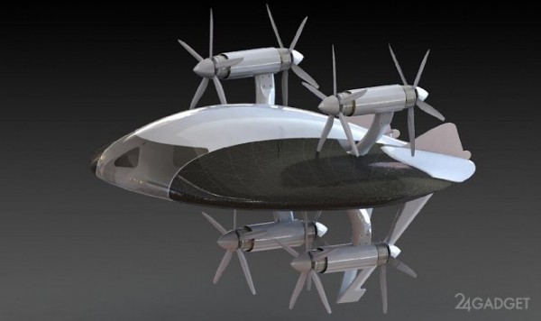 Индивидуальное электрическое летающее такси Zeva Aero в стиле «летающей тарелки» (4 фото + видео)