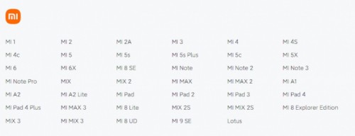 Xiaomi опубликовала списки устройств, которые больше не поддерживаются